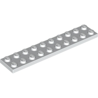 Lego destička 2x10, bílá (383201)